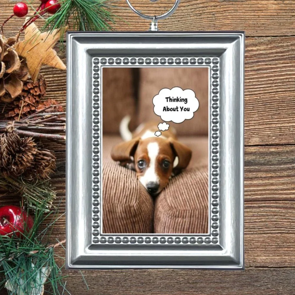 Puppy Dog Adorable THINKING‎ ABOUT YOU Christmas Tree Ornament
